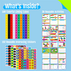 SpriteGru 100 cubes closeup showing colorful counting blocks for hands-on learning.