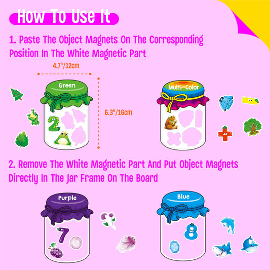 SpriteGru 60 magnets in vibrant colors to boost early learning.