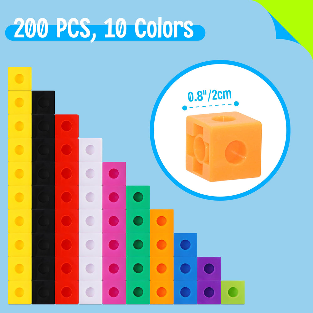 SpriteGru linking cubes for hands-on color and quantity exploration.