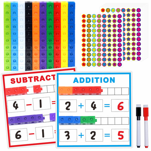 SpriteGru Math Linking Cubes collection in vibrant colors ready for counting.