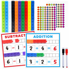 SpriteGru Math Linking Cubes collection in vibrant colors ready for counting.