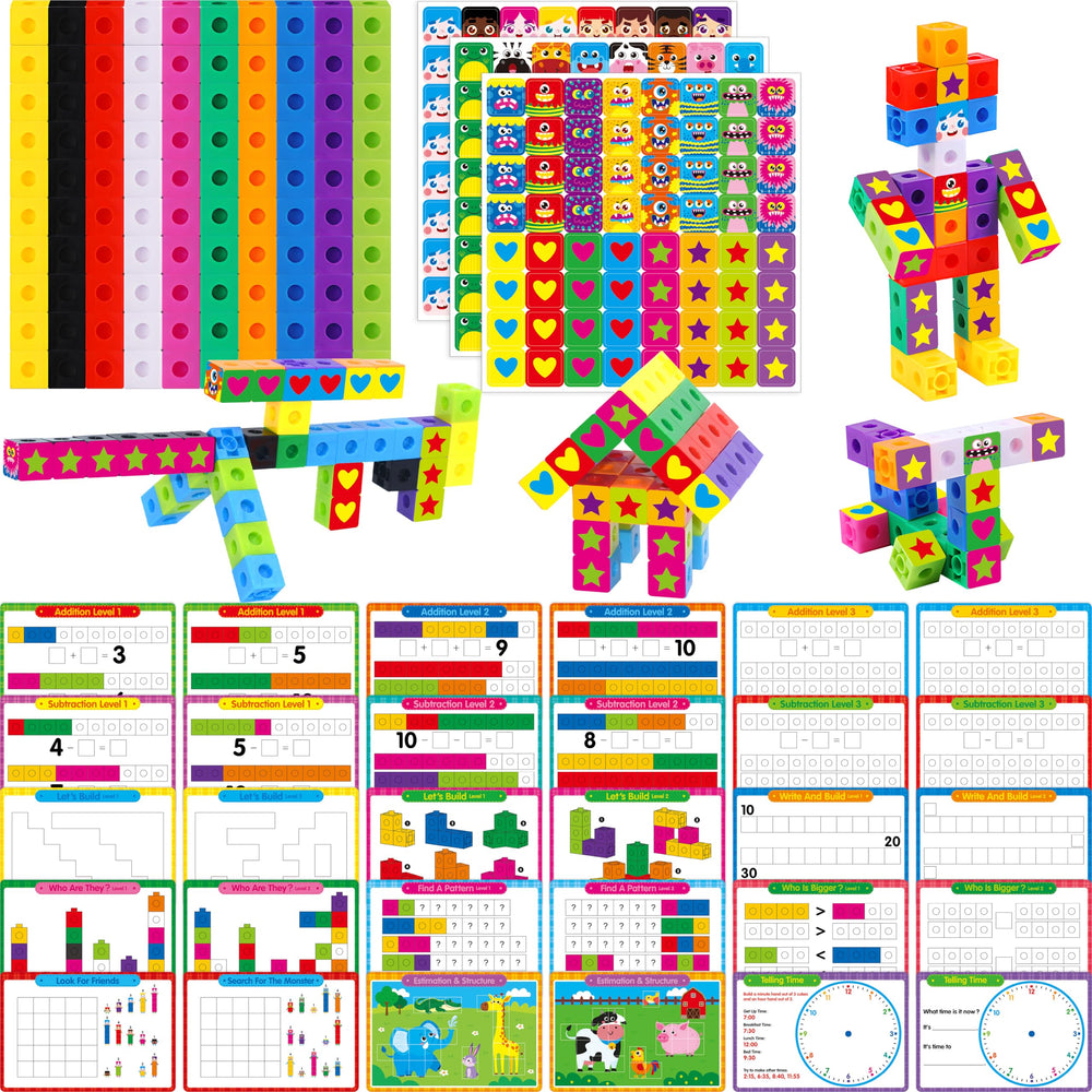 SpriteGru Math Linking Cubes set box for classroom and home math play.