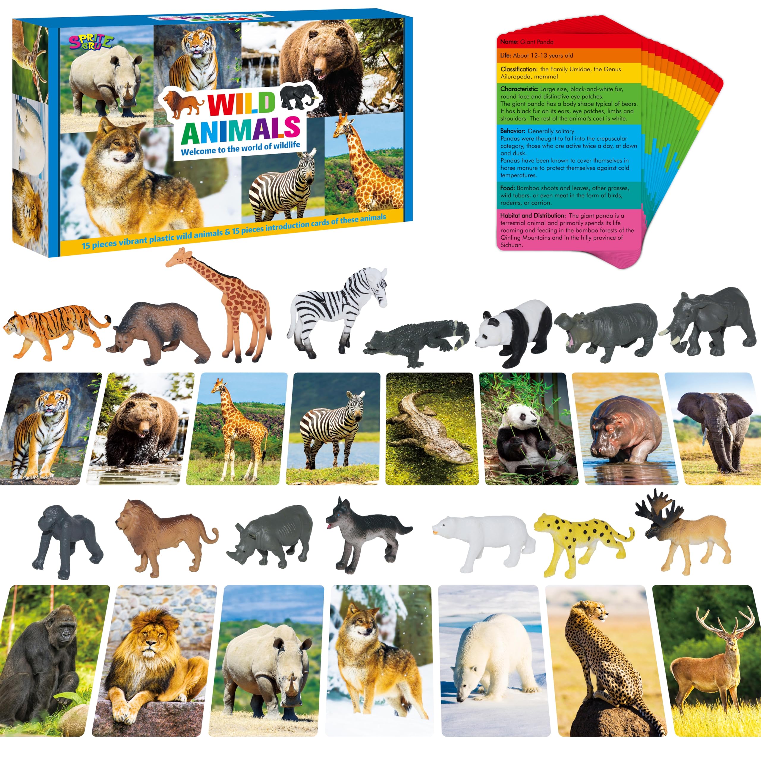 SpriteGru safari figurines lion for imaginative play and animal recognition