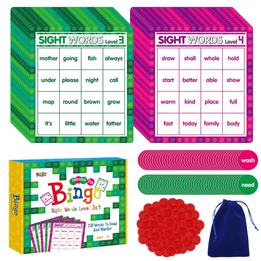 SpriteGru sight word bingo boards for classroom learning and home practice.