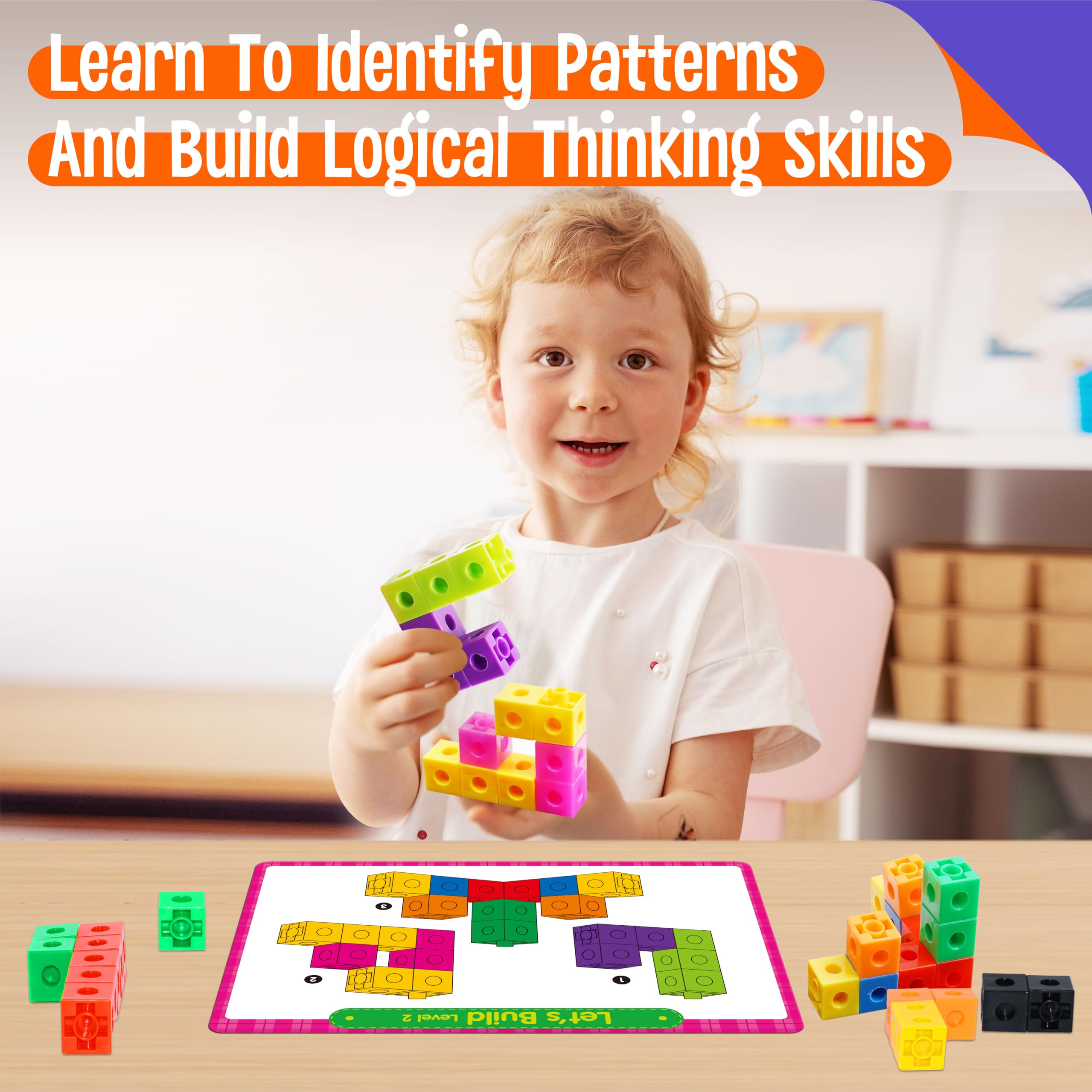 SpriteGru snap-and-click cubes support independent play and motor skills.