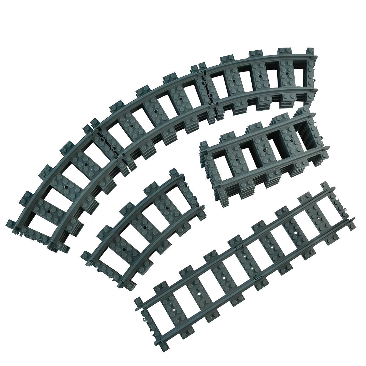 SpriteWorld curved rails 16-piece section creates smooth turns for dynamic track designs