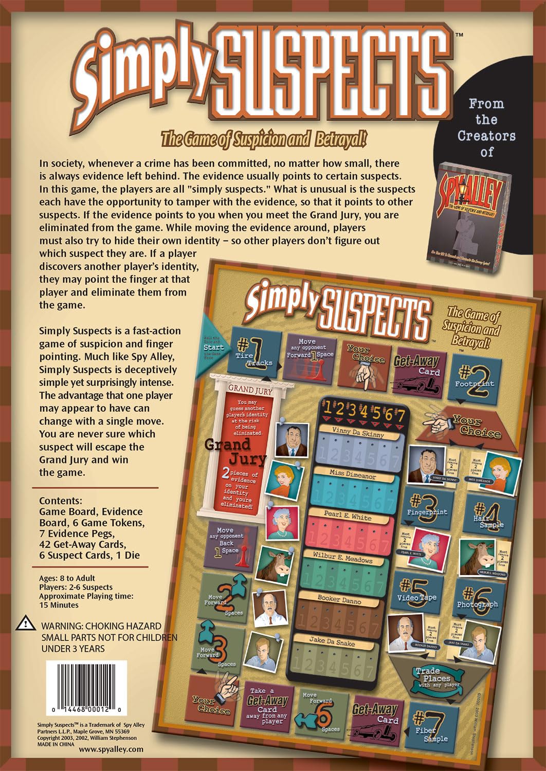SPY ALLEY Simply Suspects card deck ready for deception and deduction.