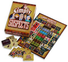 SPY ALLEY Simply Suspects components laid out for quick setup and play.
