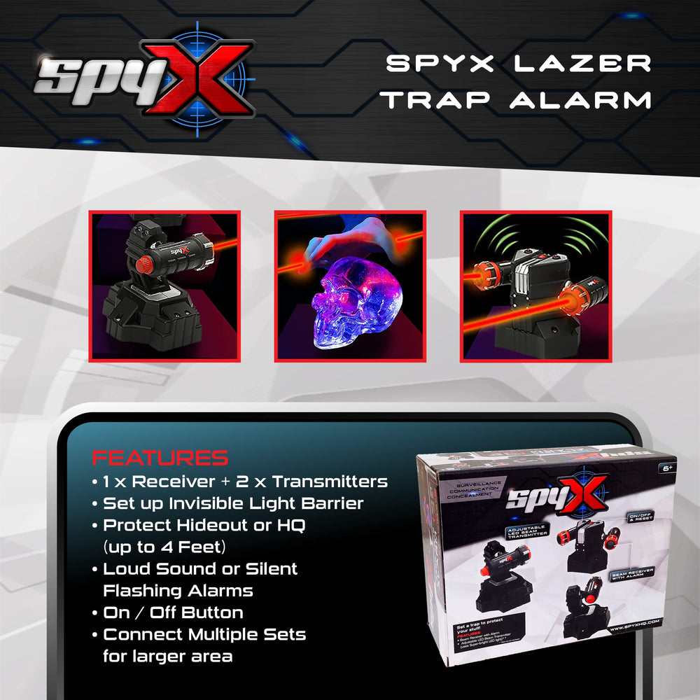 360-degree adjustment on SpyX lazer trap alarm for customized traps