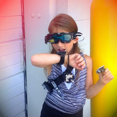SpyX Night Mission Goggles battery pack powering hands-free spy play
