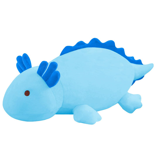 SQEQE blue axolotl plush in 23.6-inch size, ideal as bedtime comfort