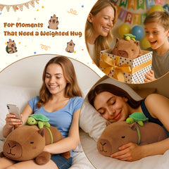 SQEQE capybara plush as a desk buddy with friendly face