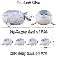 SQEQE Chubby Seal Pillow Plush serves as a quiet bedtime companion for kids.