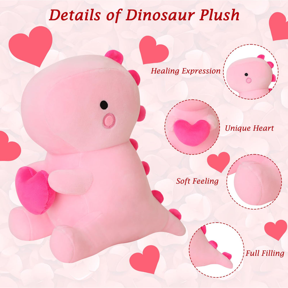 SQEQE pink 12 inch dinosaur plush ready for gifting