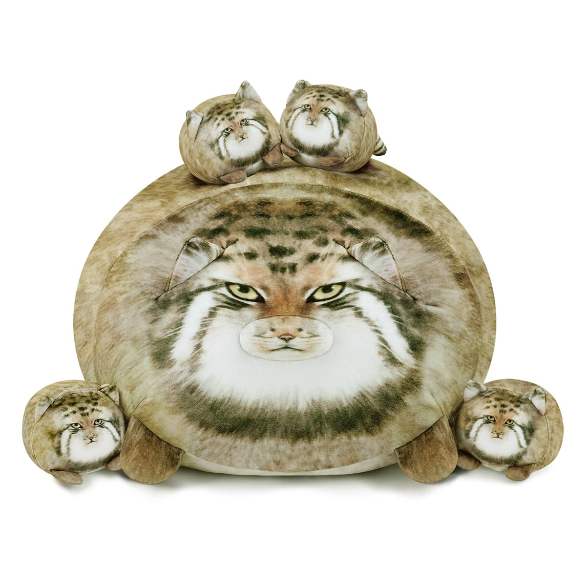 SQEQE Pallas Cat Plush belly opening reveals removable babies for interactive play.