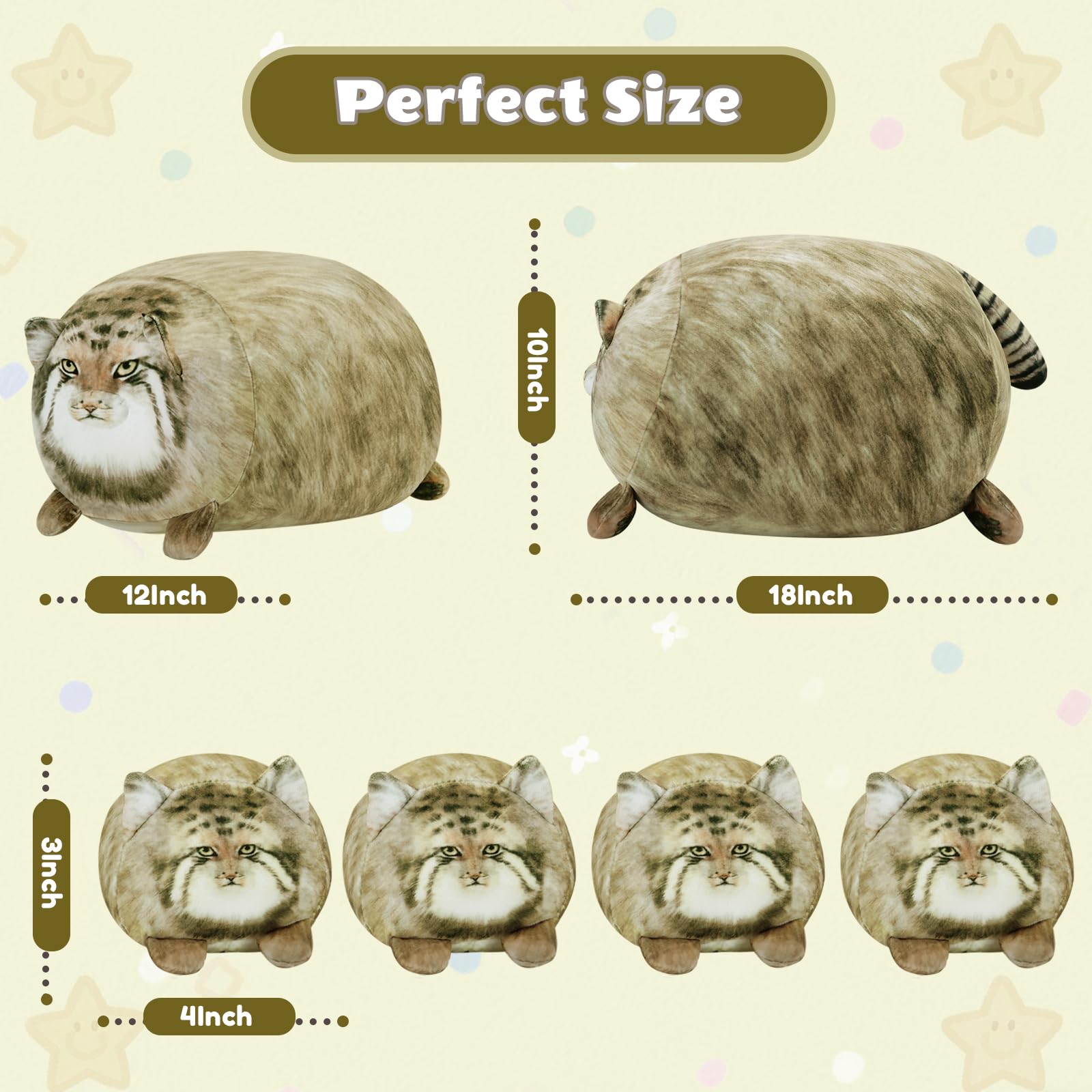 SQEQE Pallas Cat Plush velvety fabric enhances cozy snuggle moments.