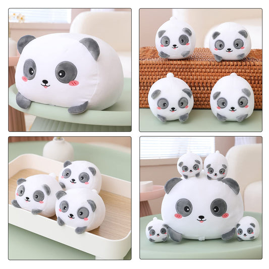 SQEQE panda family plush cuddle buddy in a soft, skin-friendly finish.