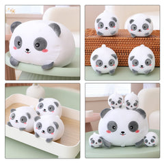SQEQE panda family plush cuddle buddy in a soft, skin-friendly finish.