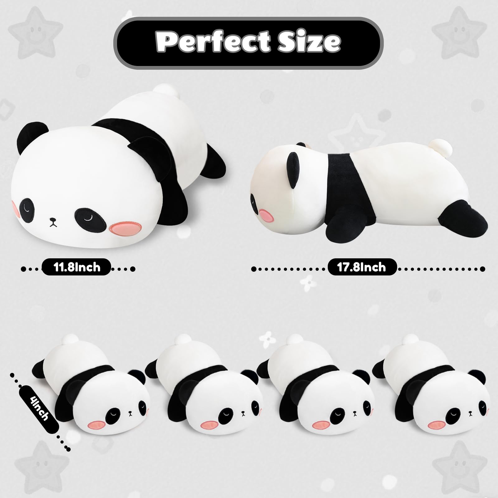 SQEQE Panda four babies plush collection — cute set for cuddling and display
