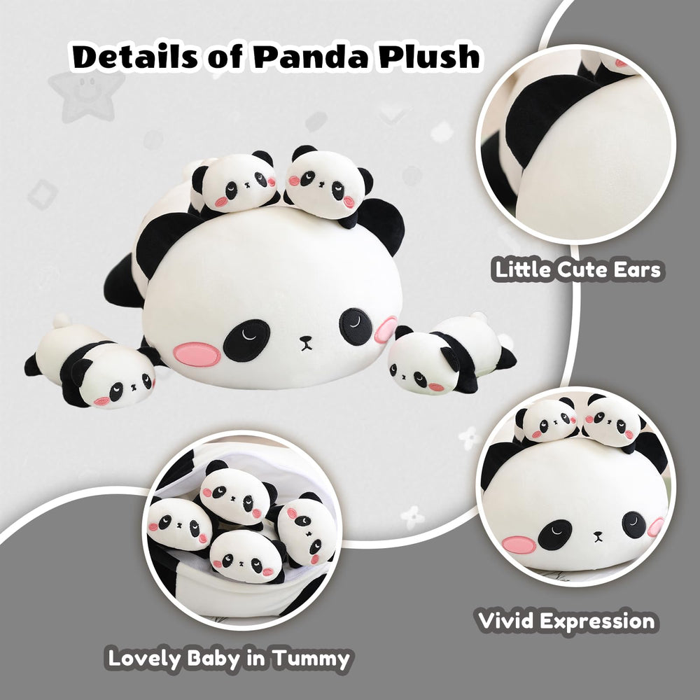 SQEQE Panda mommy delivering babies closeup — delightful reveal for kids