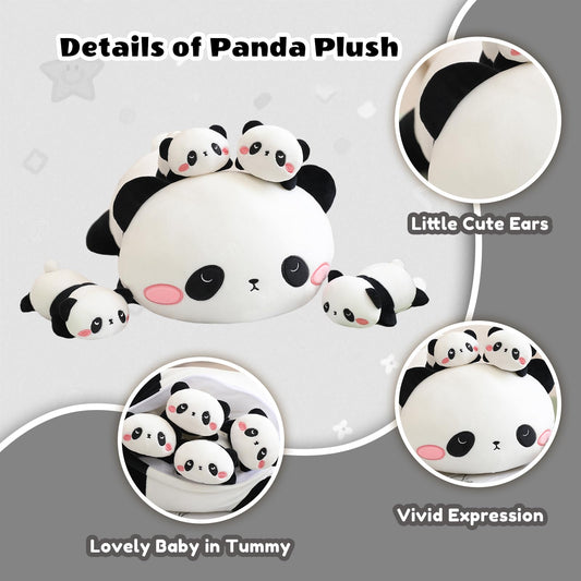 SQEQE Panda mommy delivering babies closeup — delightful reveal for kids