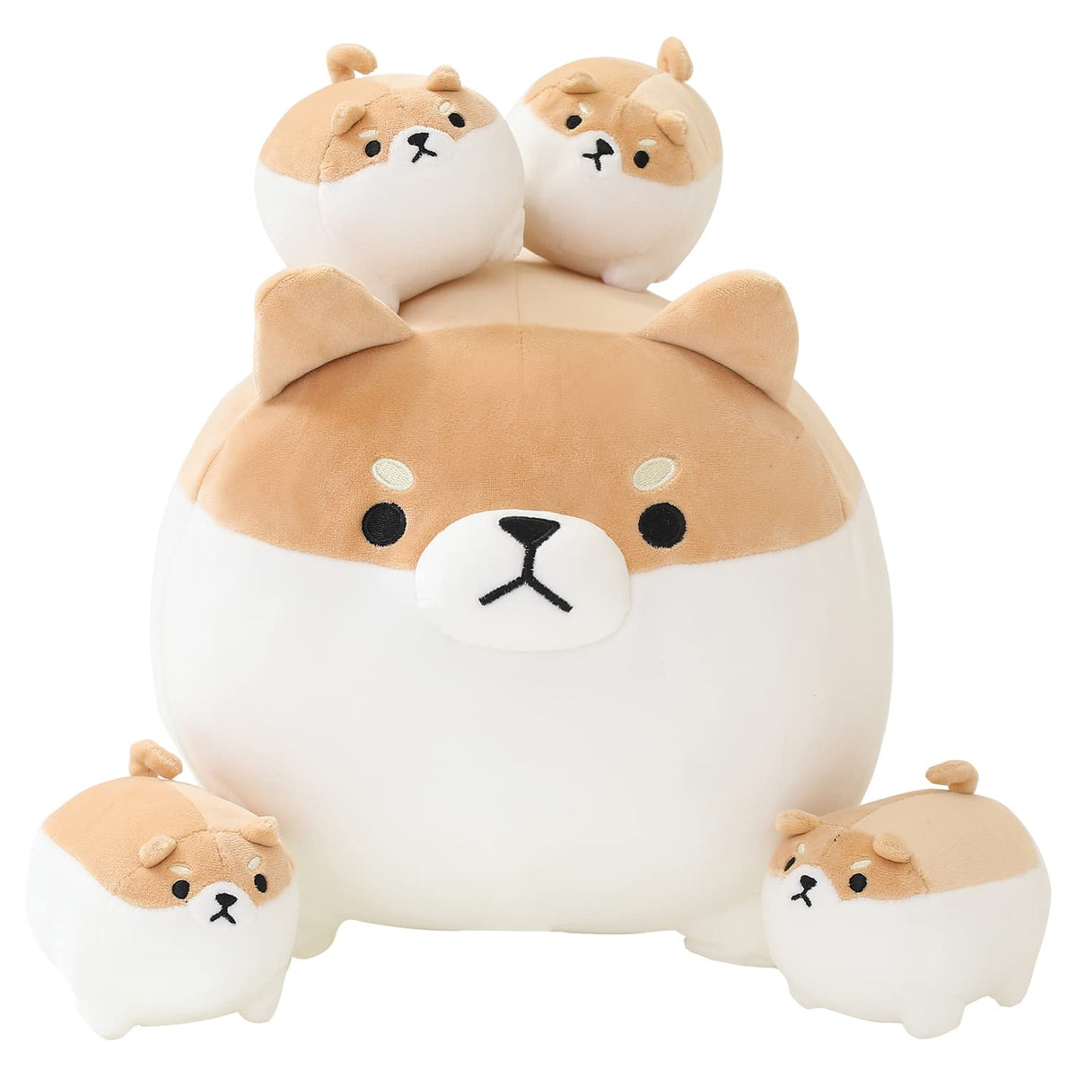 SQEQE shiba inu mommy plush with removable babies for interactive play