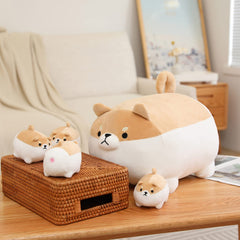 SQEQE shiba inu plush material closeup shows soft fabric texture