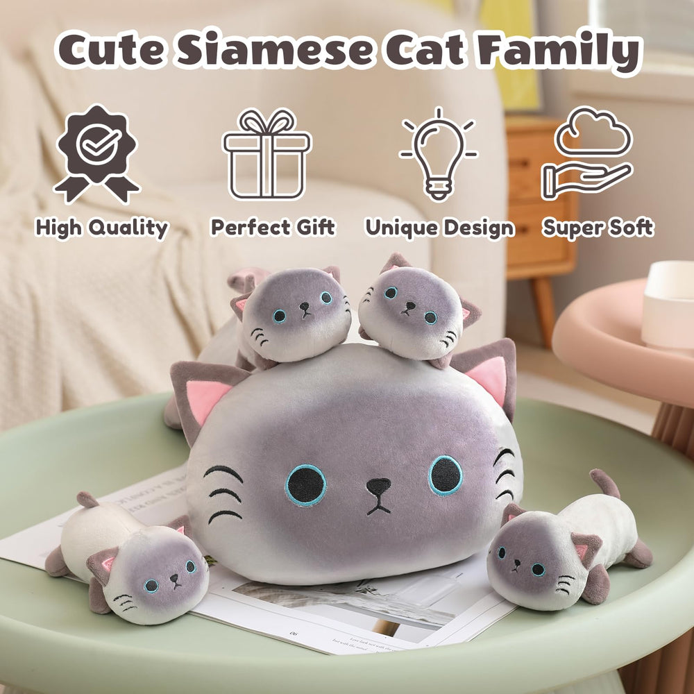 SQEQE Siamese cat plush gift-ready for kids and celebrations