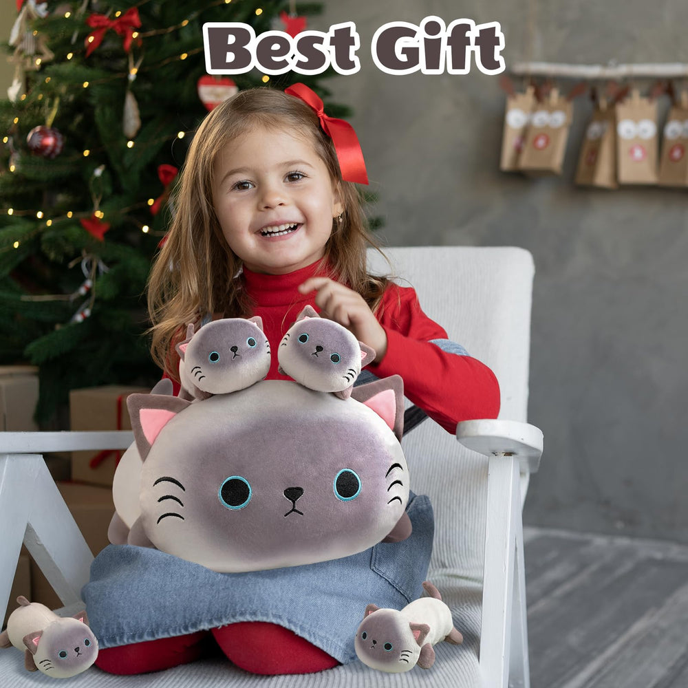 SQEQE Siamese cat plush vacuum-packed; easy to unpack and fluff