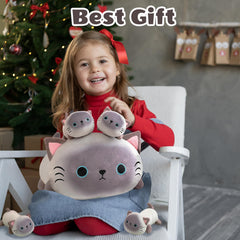 SQEQE Siamese cat plush vacuum-packed; easy to unpack and fluff