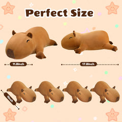 SQEQE capybara plush close-up shows soft fur and friendly face