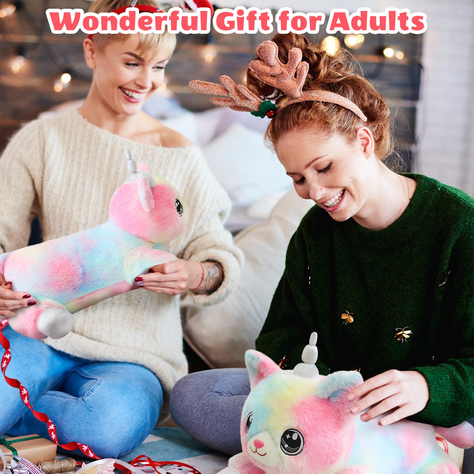 SQEQE unicorn cat plush family set enhancing playroom decor and fun.