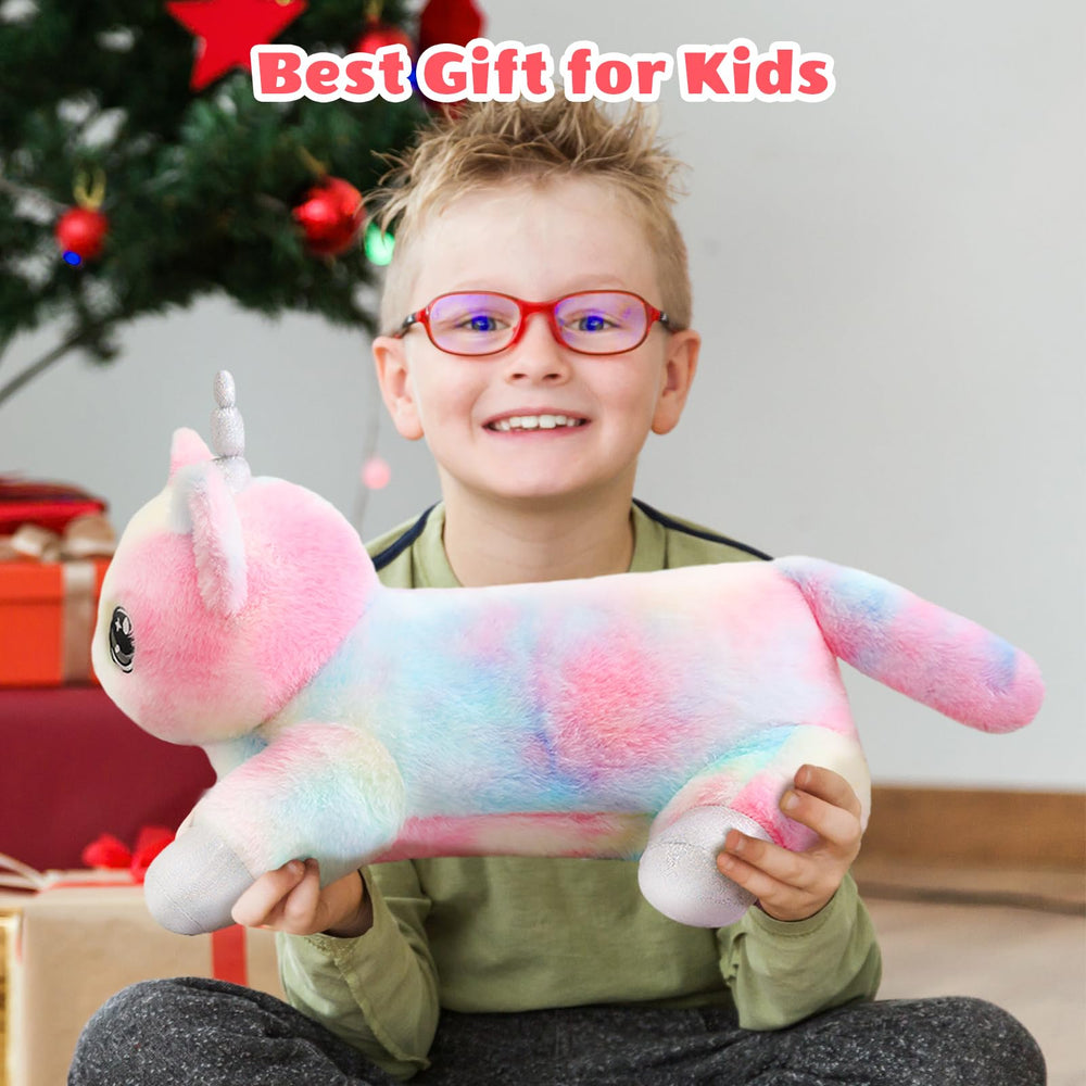 SQEQE unicorn cat plush arriving vacuum-packed; quick fluff to restore softness.