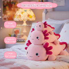 SQEQE weighted axolotl bedside scene illustrating calming snuggles during bedtime