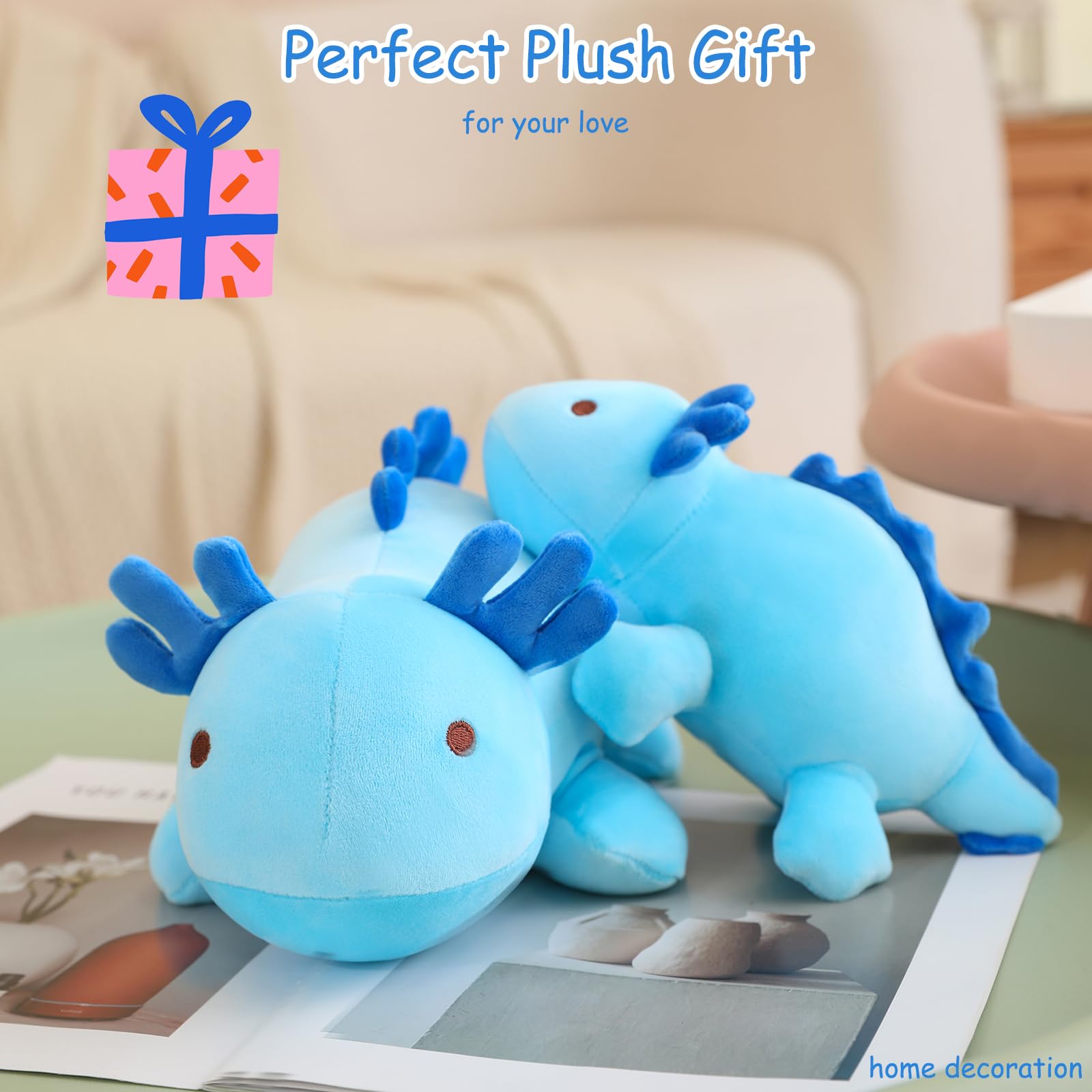 SQEQE weighted axolotl blue gift idea for birthdays or celebrations