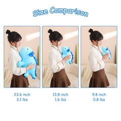 SQEQE weighted axolotl blue on sofa adds cute décor and charm