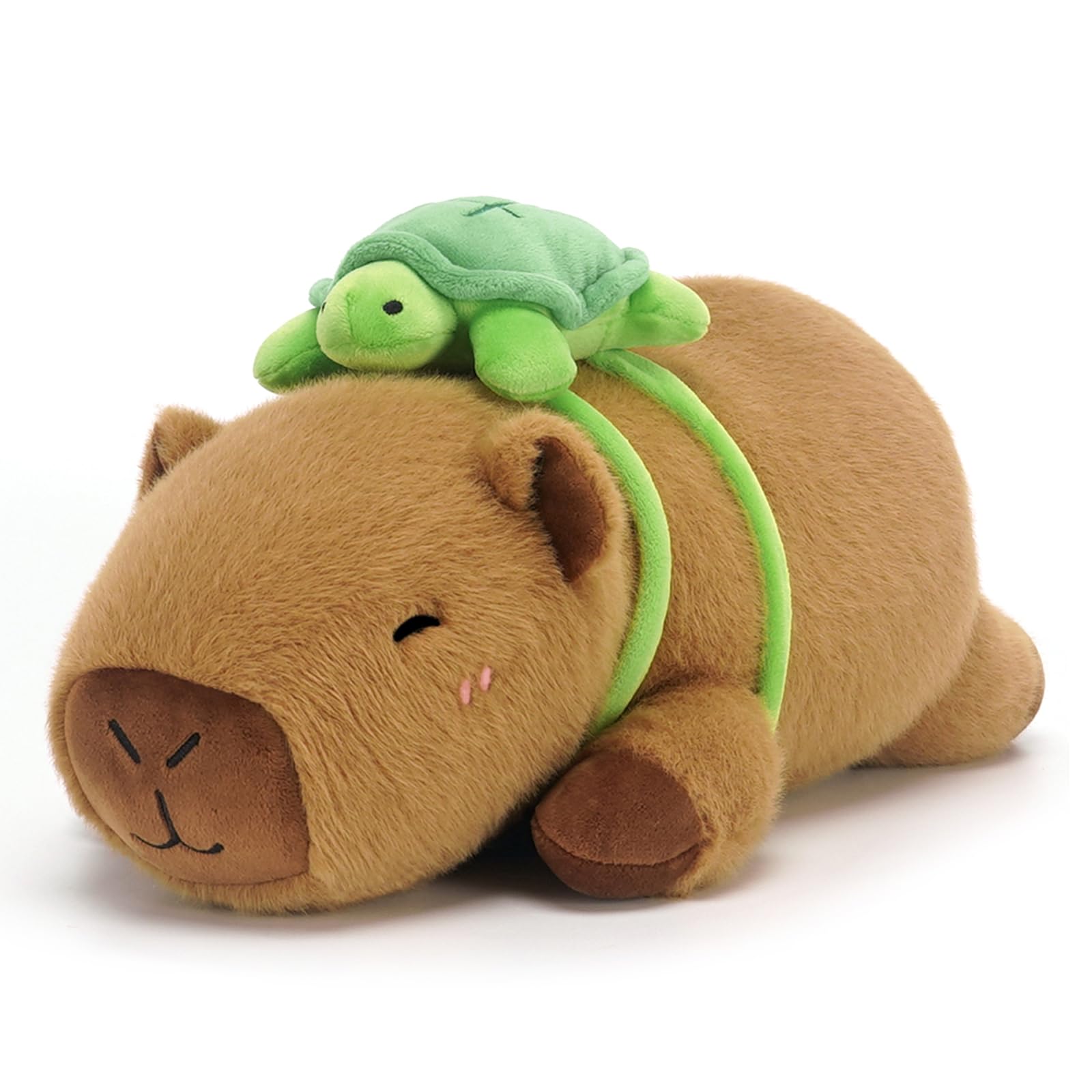 SQEQE weighted capybara plush close-up showing soft fur and cozy hug