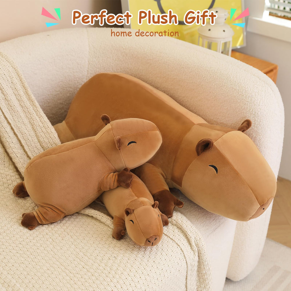 SQEQE weighted capybara plush on a desk for study breaks and focus pauses