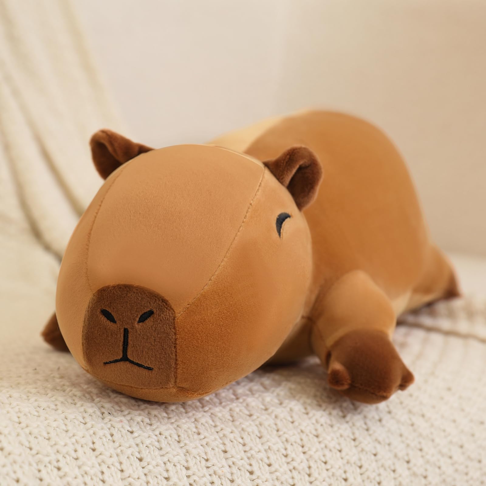 SQEQE weighted capybara plush guarantee and care notes for buyers