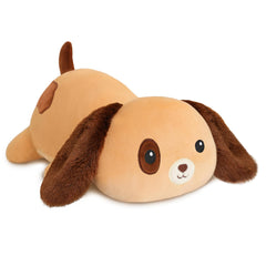 SQEQE weighted dog plush, 9.8-inch brown cozy cuddle pillow for naps