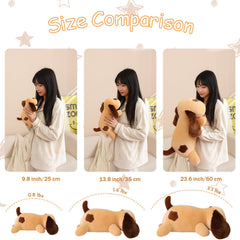 SQEQE weighted dog plush on sofa brown decor and comfort