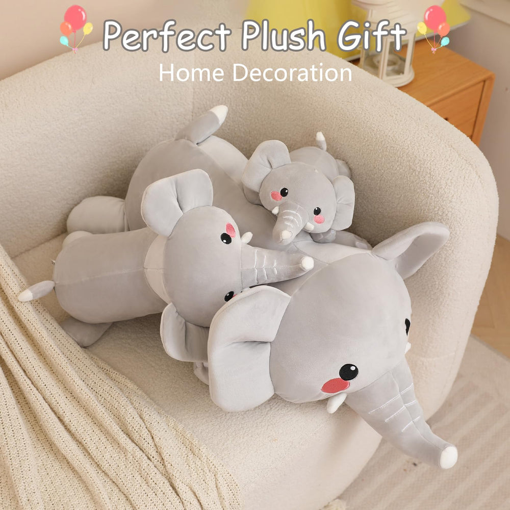 SQEQE weighted elephant plush child room setup—playful bedtime friend.