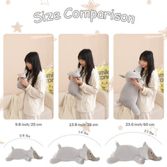 SQEQE weighted elephant plush on bed—decorative yet functional.
