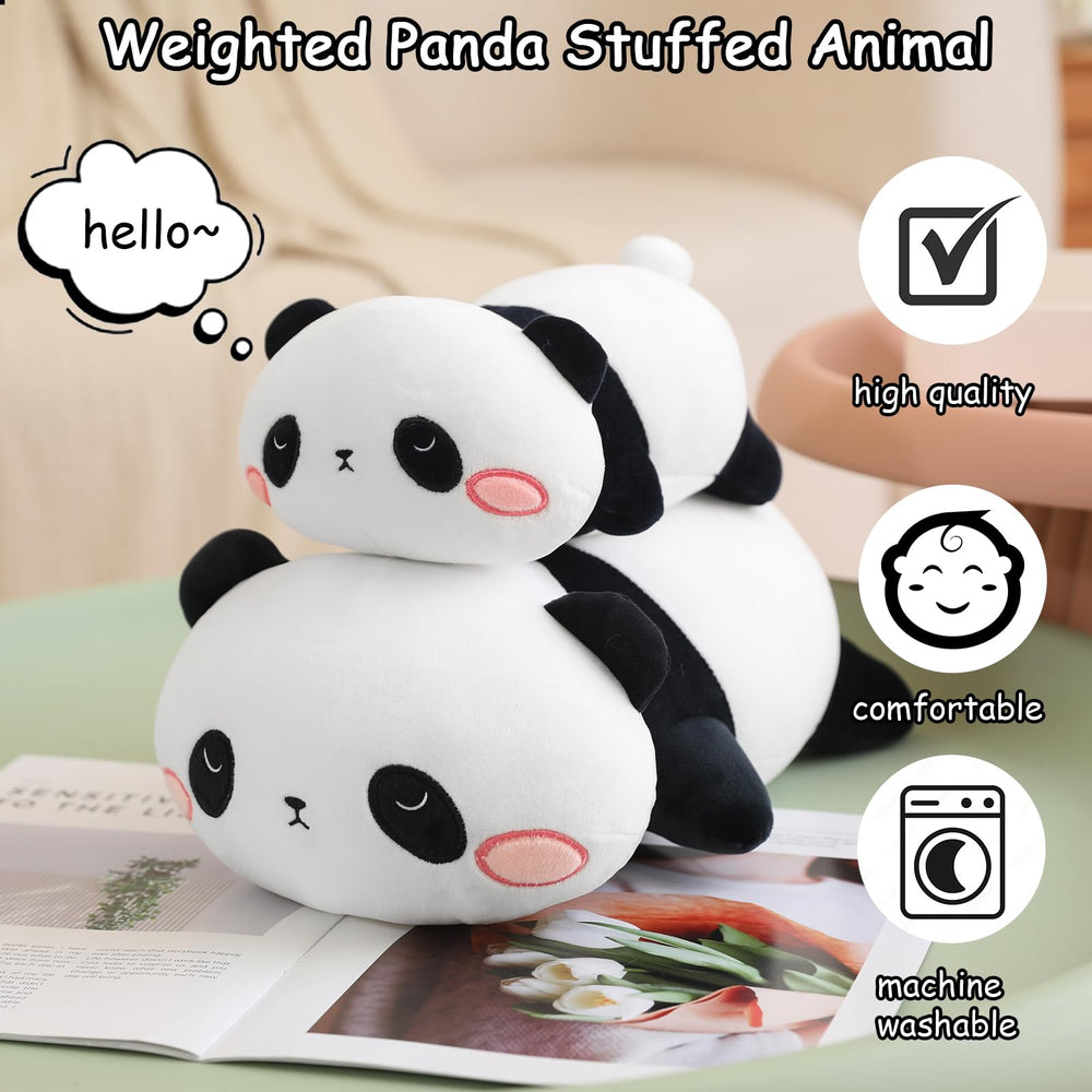 SQEQE weighted panda plush soft-material close-up—perfect for cozy snuggles.