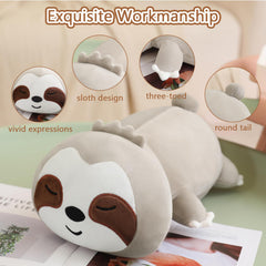 SQEQE weighted sloth plush 23.6-inch plush pillow for naps and decor