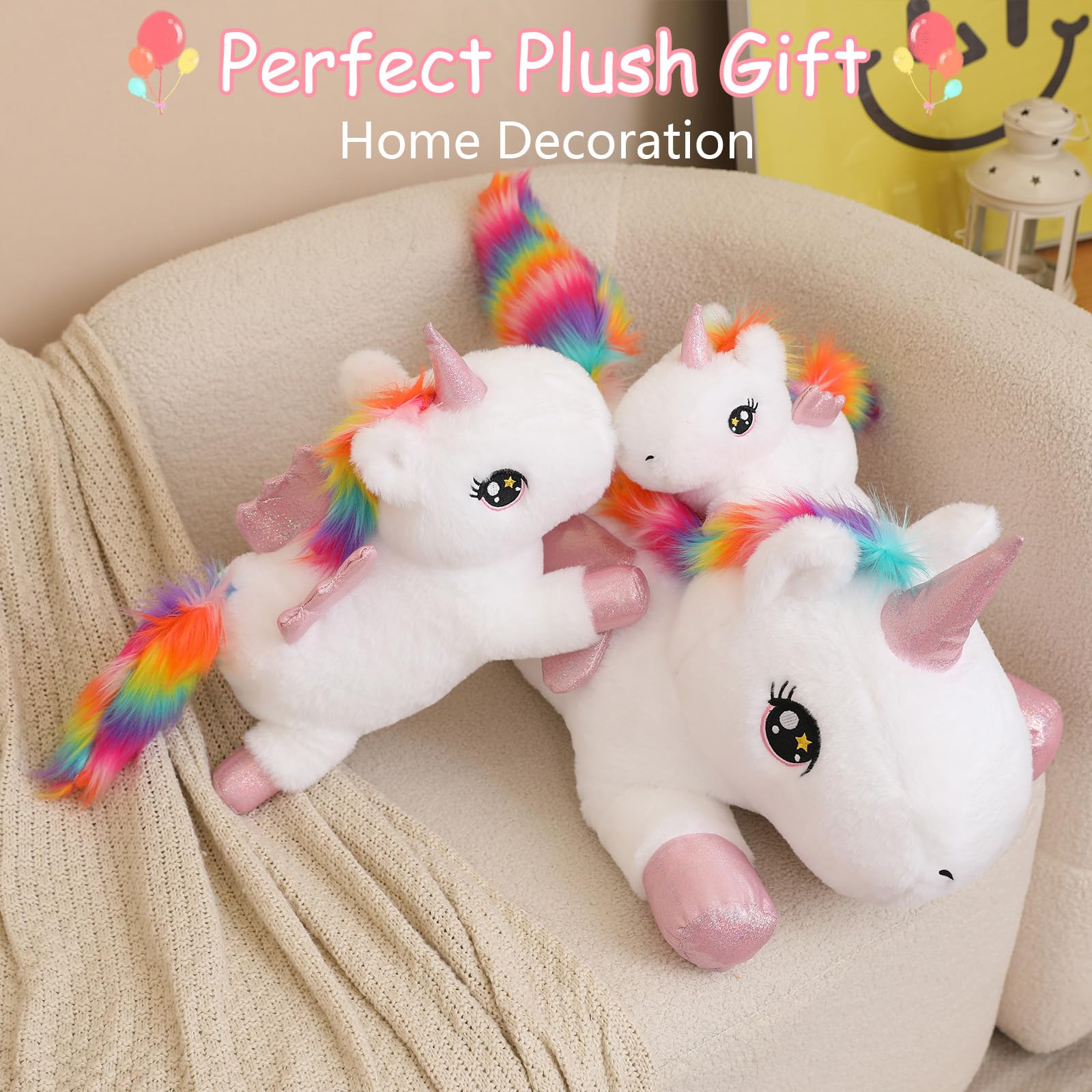 SQEQE weighted unicorn plush doubles as a sleeping pillow.