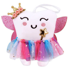 SQIMZAR Tooth Fairy Pillow with pocket and glittering wings for magical tooth rituals