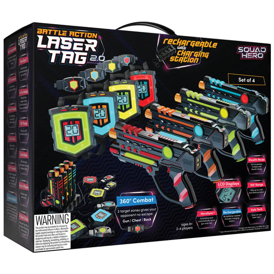 Squad Hero rechargeable laser-tag guns ready for extended play