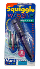 Colorful squiggle doodles appear on paper with Squiggle Wiggle Writer