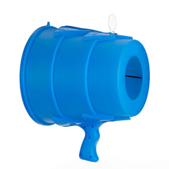 Squirrel Products AirZooka compact blaster in hand for lively indoor play and surprise fun.